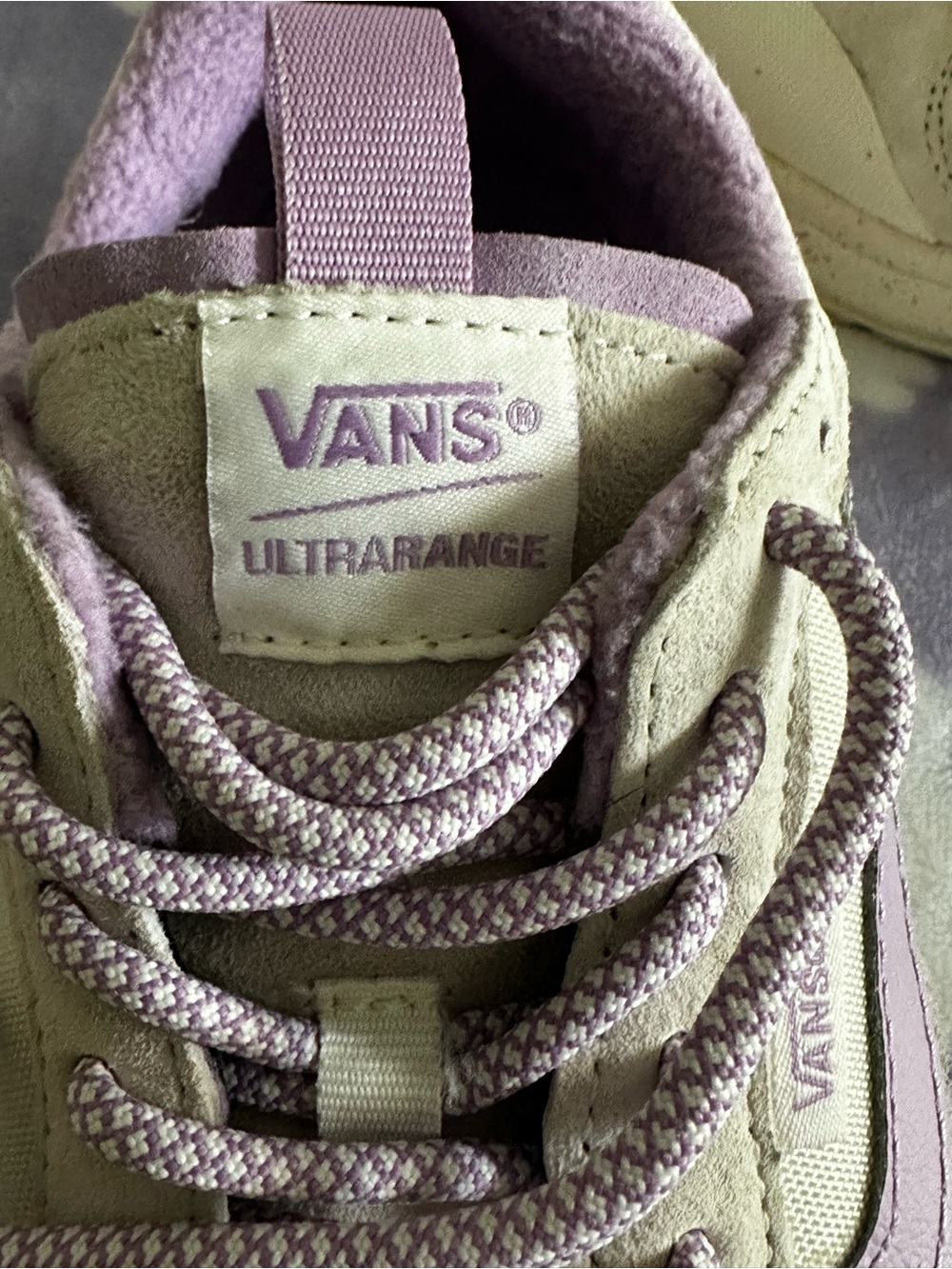 Vans Cream and Lavender Low-Top Women's Sneakers - Picture 2 of 5
